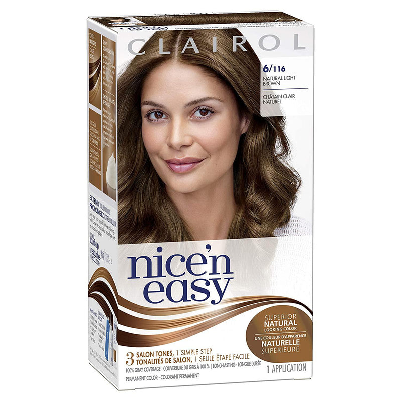 CLAIROL Nice 'n Easy Permanent Color, 6  Natural Light Brown, 1 COUNT