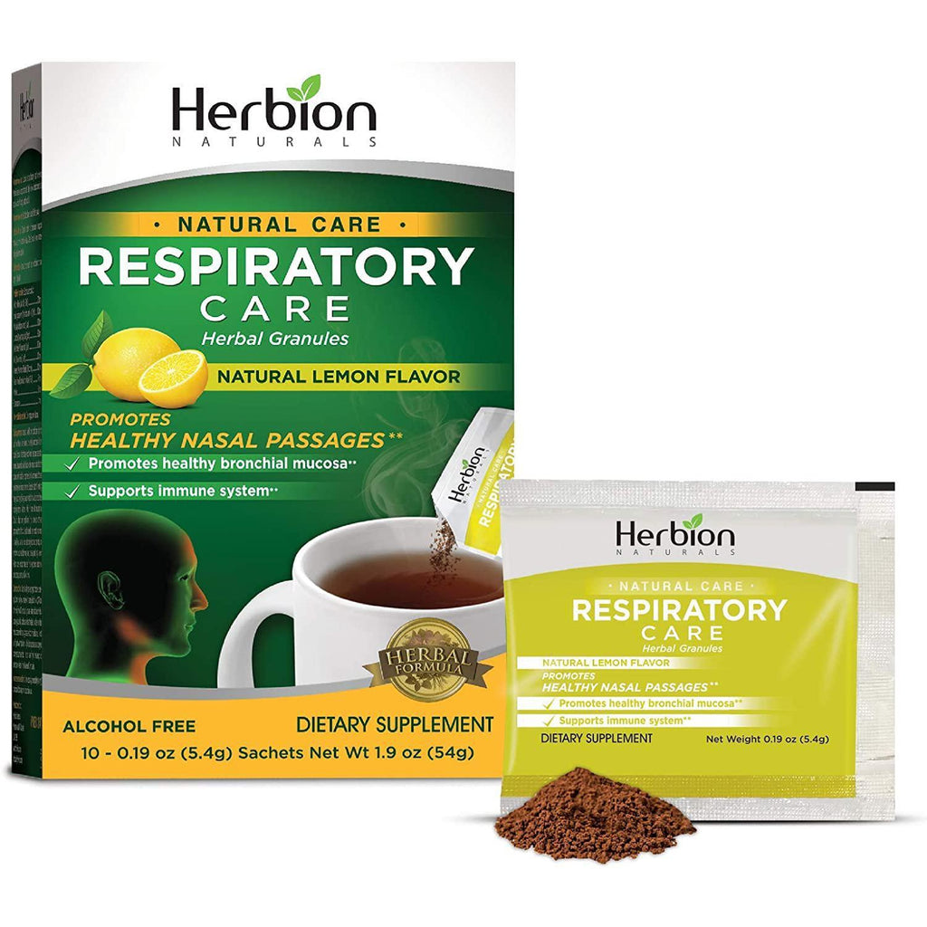 Herbion Naturals Respiratory Care Granules With Natural Lemon Flavor, 10 count sachet