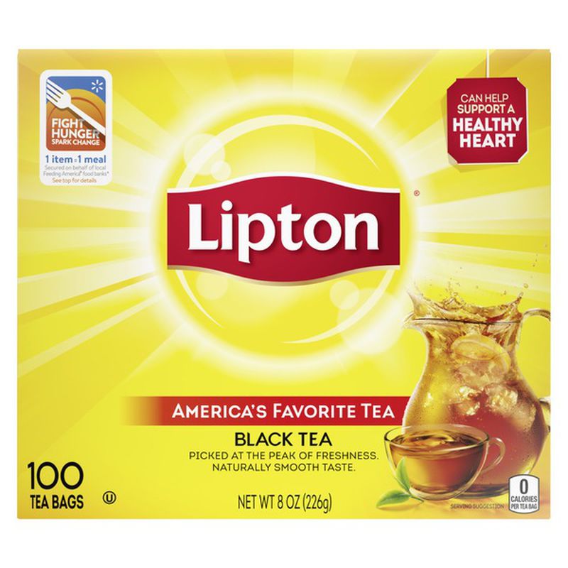 Lipton Tea, Black Tea, 100 Tea Bags, 1 Box