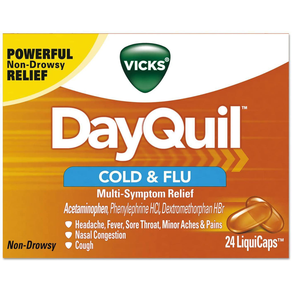 Vicks DayQuil Cold & Flu LiquiCaps, 24 Liquicaps in one Box
