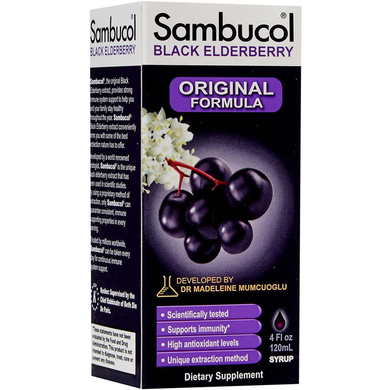 Sambucol Black Elderberry Immune System Support 4 Oz in One Bottle (Original Syrup)