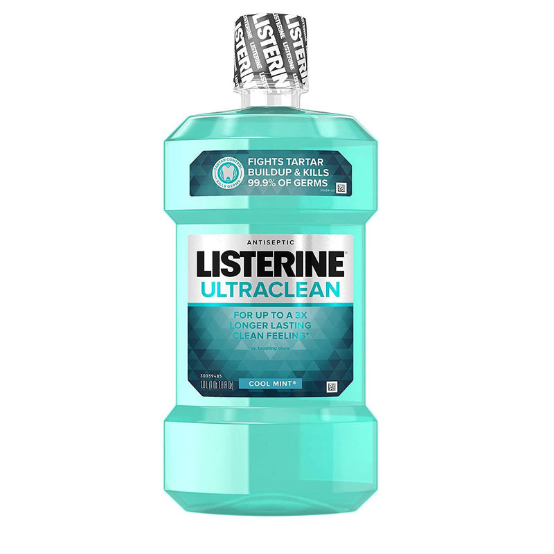 Listerine Ultraclean Oral Care Antiseptic Mouthwash, Cool Mint - 1 liter