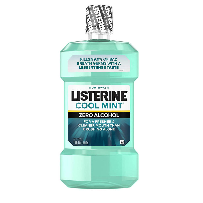 Listerine Zero Alcohol Mouthwash, Cool Mint Flavor - 1 Liter
