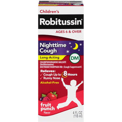 Children‚Äôs Robitussin Cough Long-Acting DM, for Nighttime Cough, Fruit Punch Flavor, 4 fl oz.