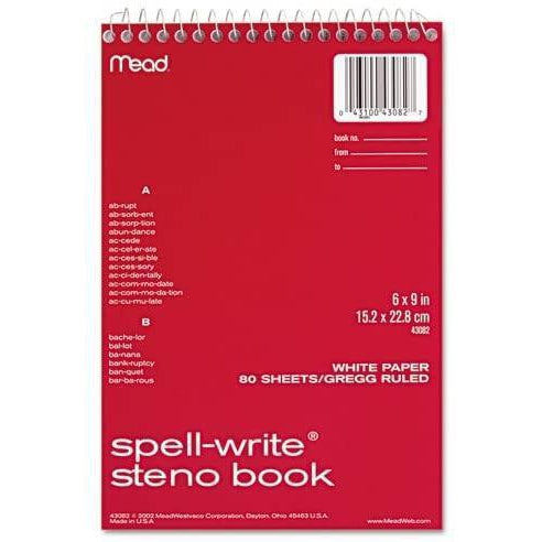 Mead Spell-Write Steno Book, 6" x 9", 80 Sheets, 1 Count