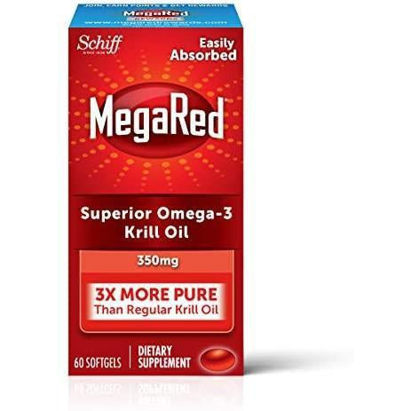 MegaRed Omega 3 Krill Oil 350mg Supplement, 60 Softgels