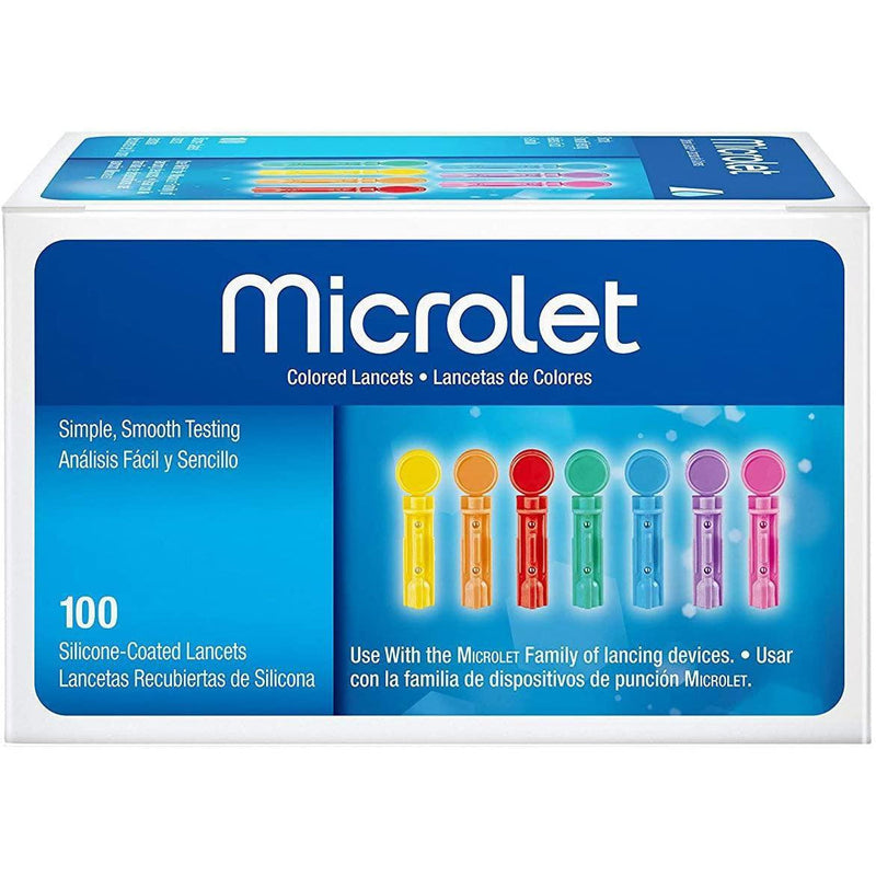Microlet Colored Lancets, 100 Count, Pack of 4