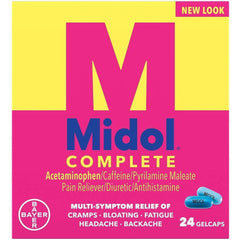 Midol Complete Menstrual Pain Relief Gelcaps with Acetaminophen for Menstrual Symptom Relief, 24 Count