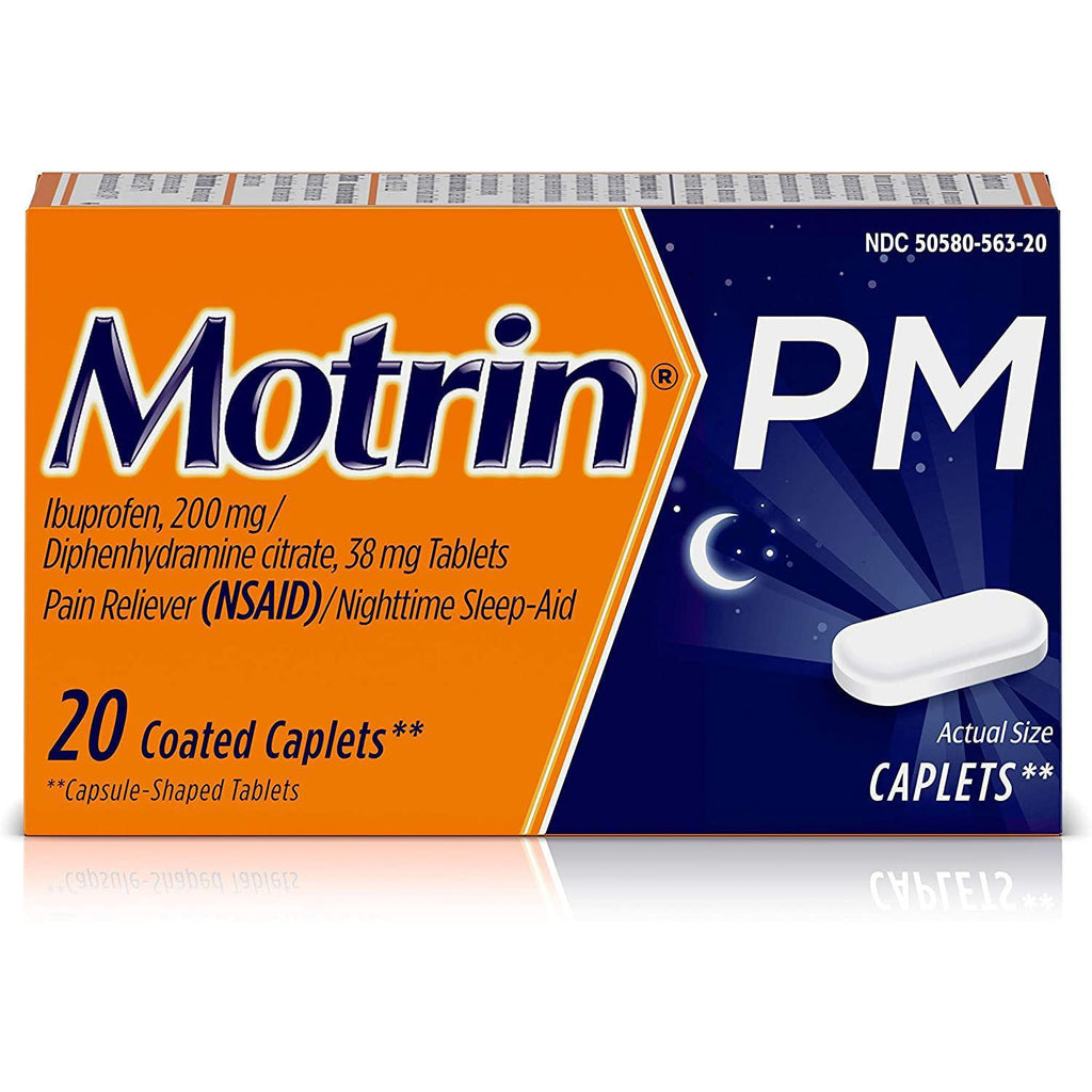 Motrin PM Caplets, 200 mg Ibuprofen & 38 mg Sleep Aid, 20 ct.