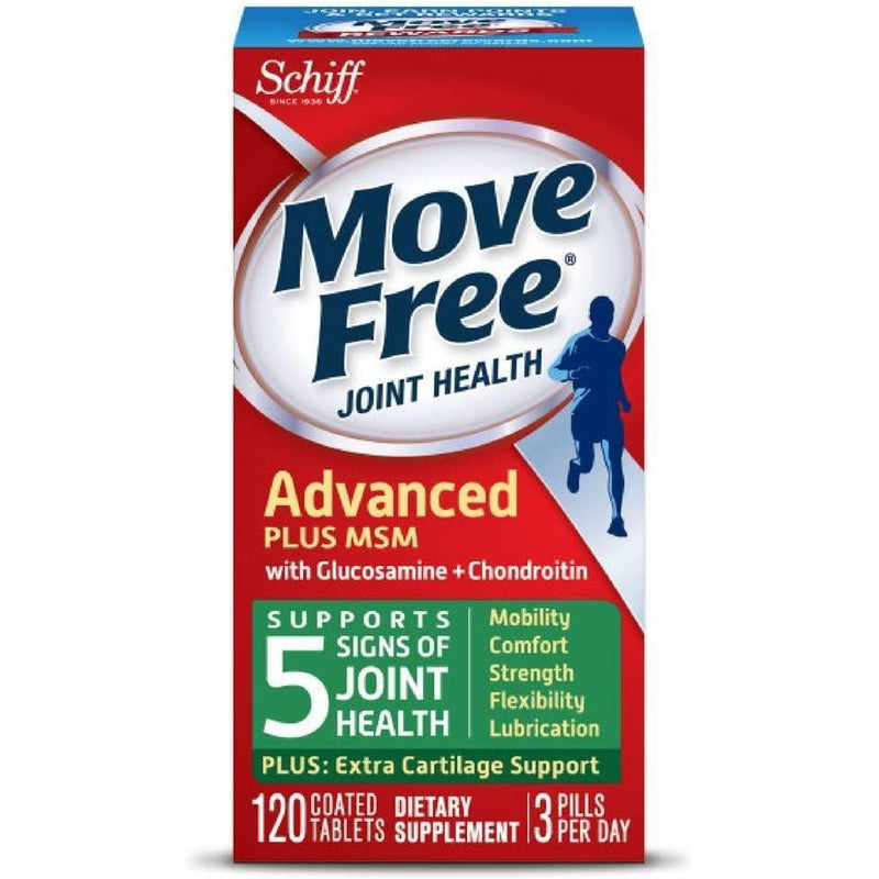 Move Free Advanced Plus MSM, Joint Health Supplement with Glucosamine and Chondroitin, 120 coated tablets