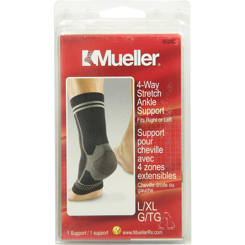 Mueller Sport Care 4-Way Stretch Ankle Support Size Large/X Large, 1 Count