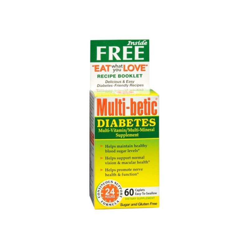 Multi-Betic Diabetes Multi Vitamin and Mineral 24 Hour Support Formula, 60 Caplets