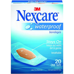 Nexcare Waterproof Bandages, Hypoallergenic, Clear, x 1/16