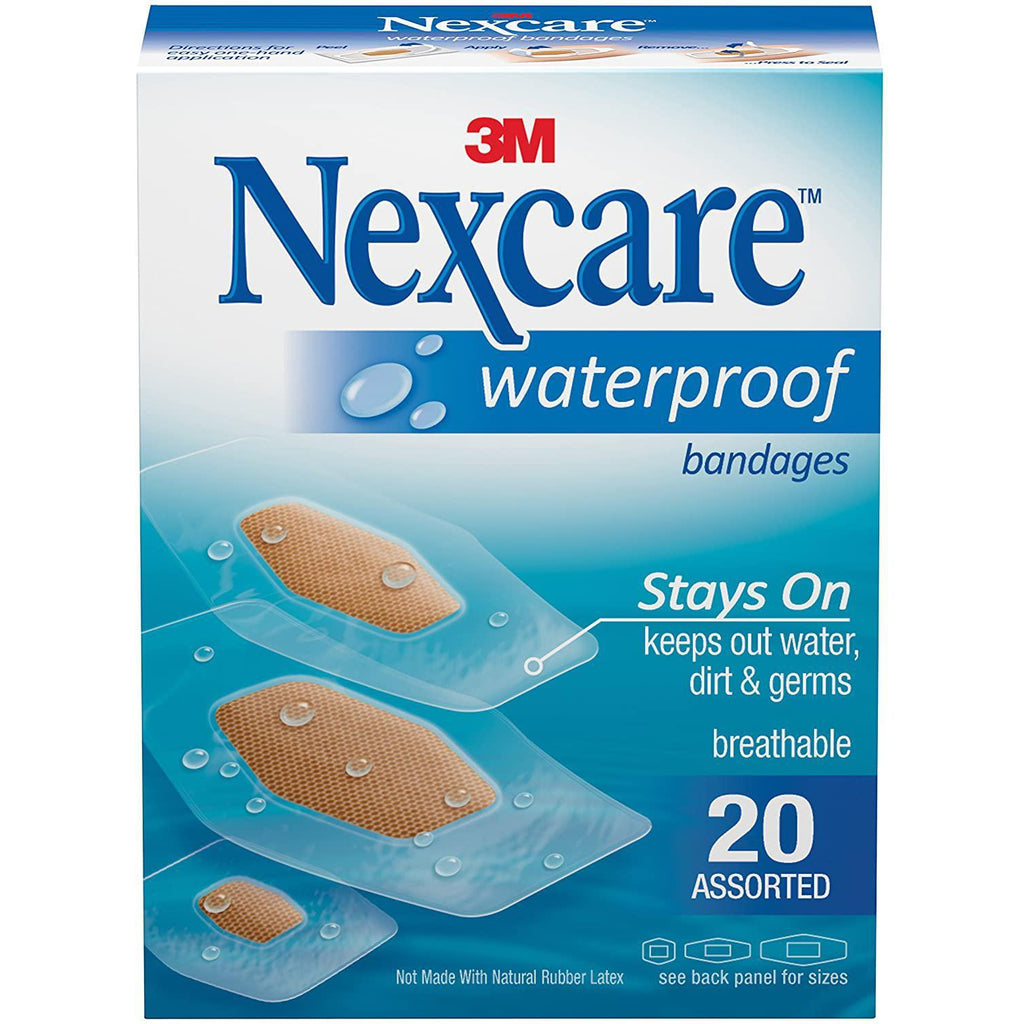 Nexcare Waterproof Clear Bandages, Assorted Sizes, 20 Count*