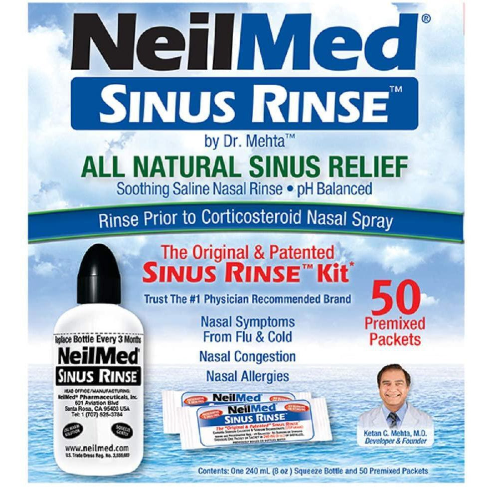Neilmed Sinus Rinse Regular Kit, 1 Box with 50 Premixed Packets