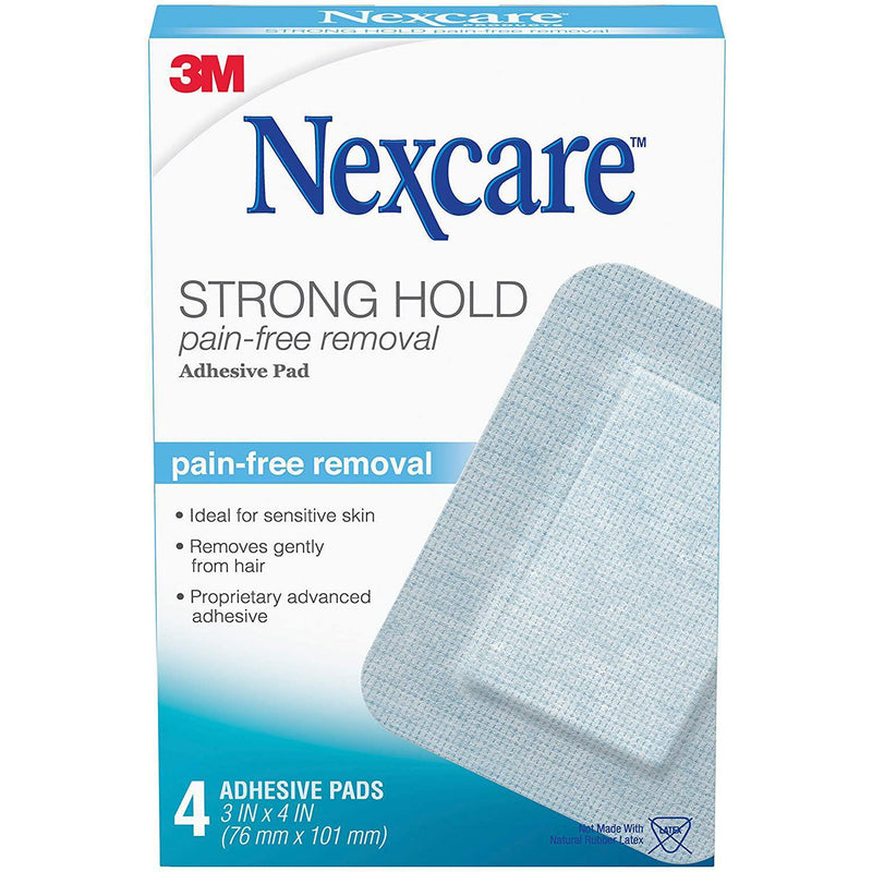 Nexcare Sensitive Skin Adhesive Pads, Pain-Free Removal, 3" x 4", 4 Count