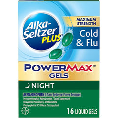 Alka-Seltzer Plus PowerMax Gels Night, 16 LIQUID GELS