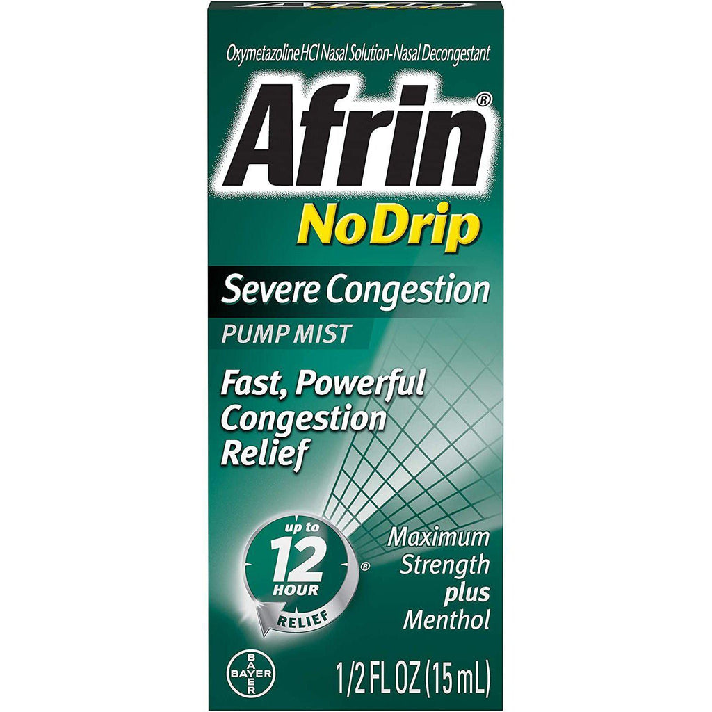 Afrin No Drip Severe Congestion Pump Mist, 0.5 fl oz