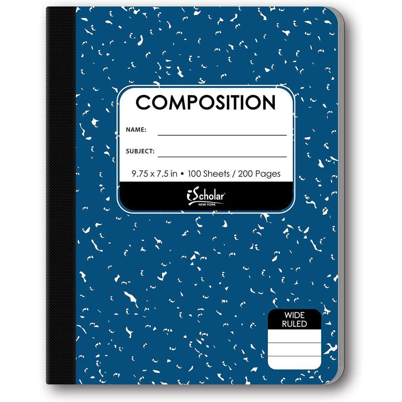 iScholar Composition Book, Wide Ruled, 9.75 x 7.5 - Inches, 100 Sheets
