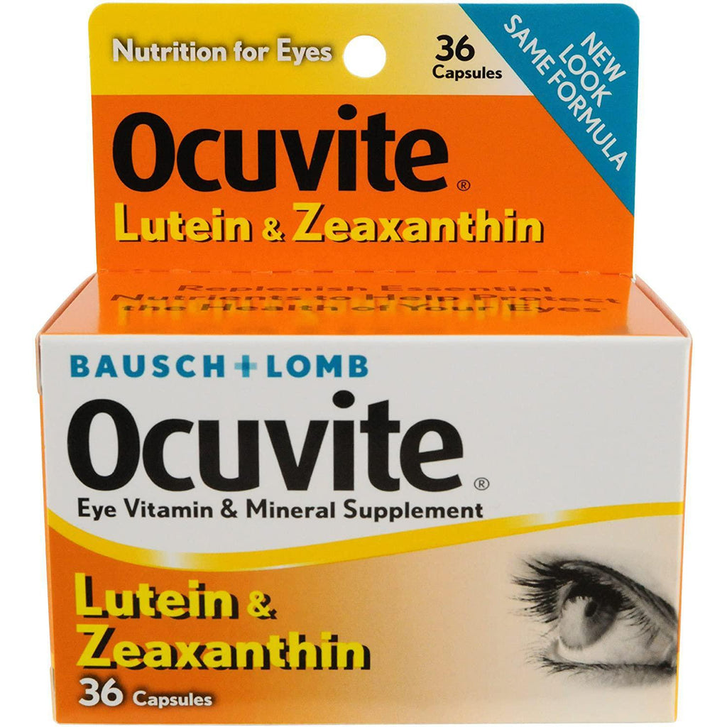 Bausch + Lomb Ocuvite Vitamin & Mineral Supplement with Lutein & Zeaxanthin, Capsules, 36 Count