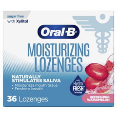 Oral-B Dry Mouth Lozenges, Refreshing Watermelon 36 Ct