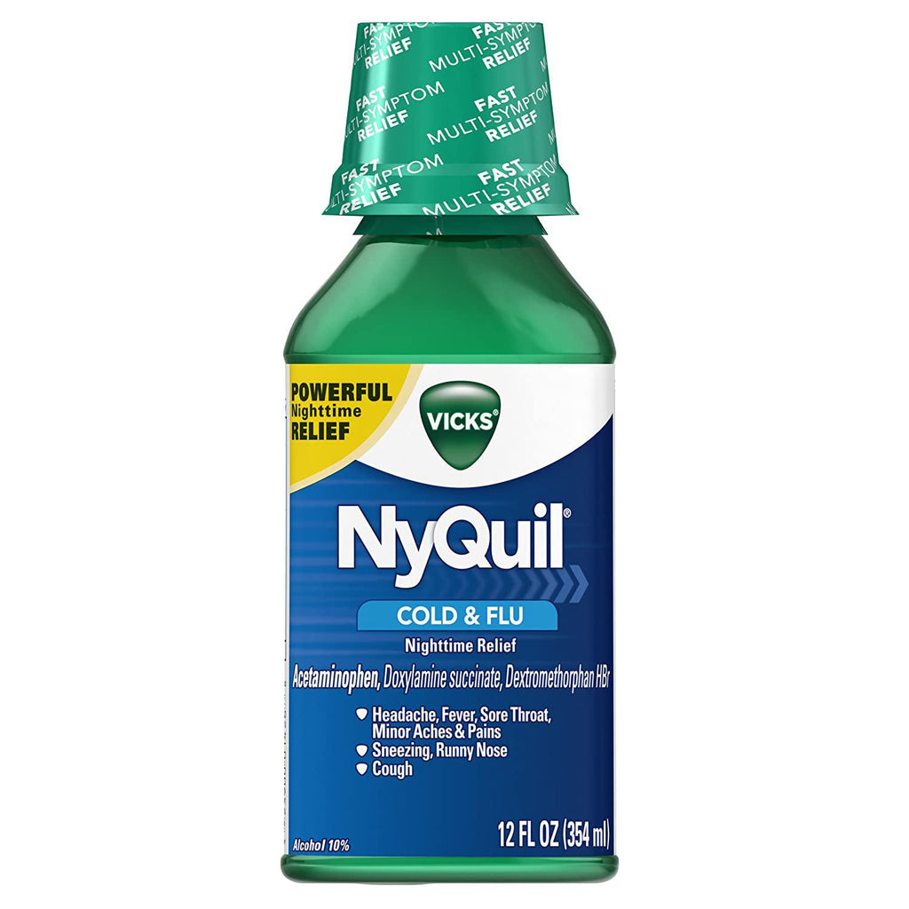 Vicks NyQuil, Nighttime Cold & Flu Symptom Relief, Original Flavor, 12 FL OZ