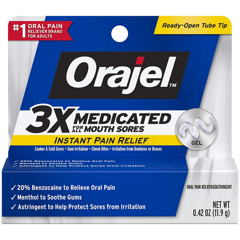 Orajel 3X Medicated For All Mouth Sores Gel - 0.42 Oz