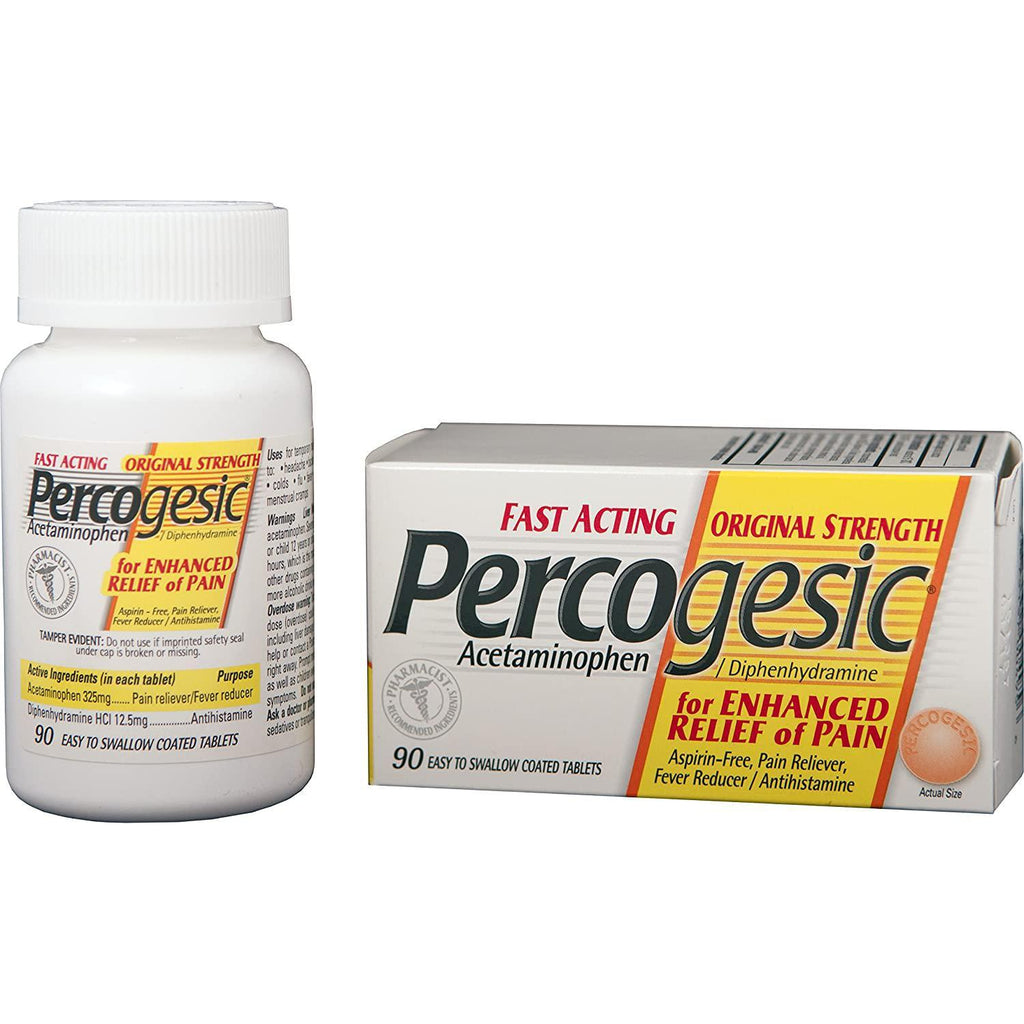 Percogesic Original Pain Relief, Aspirin Free, 90 Coated Caplets