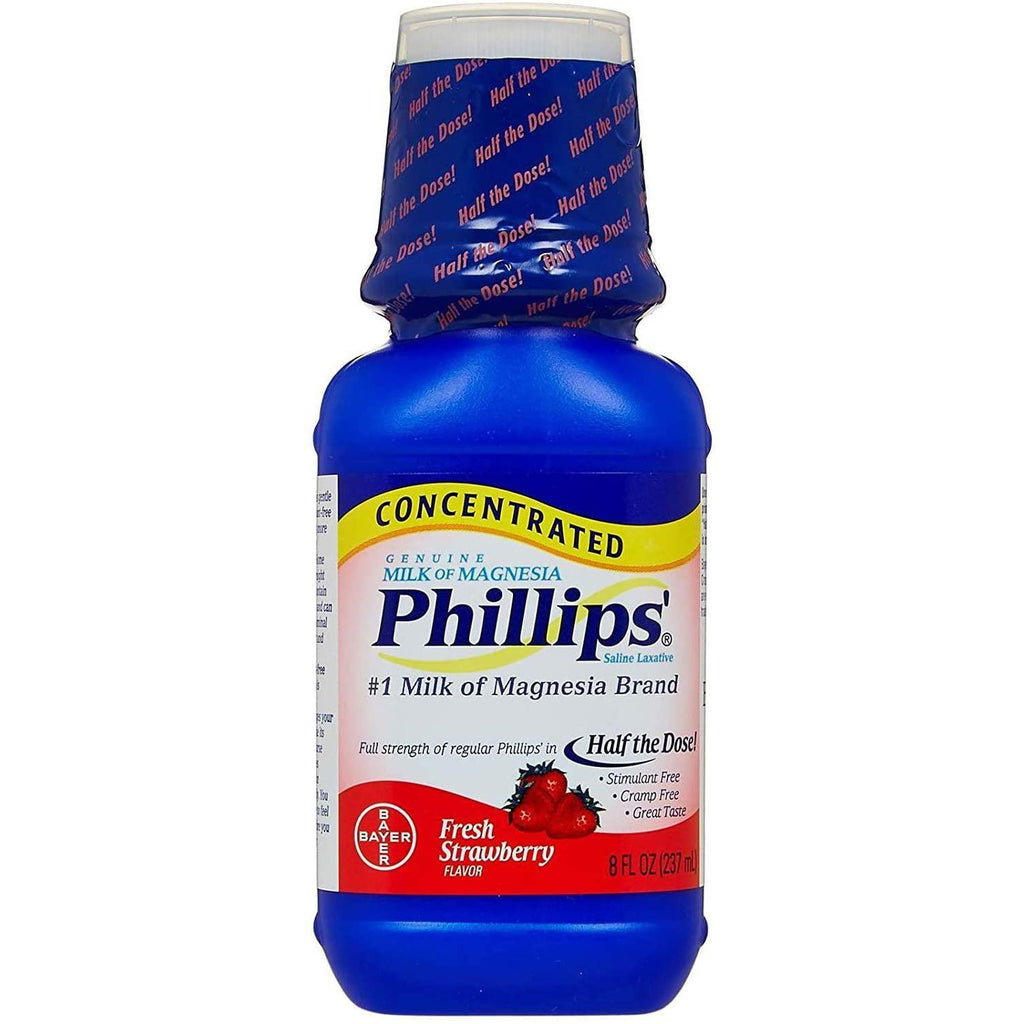 Phillips' Concentrated Milk of Magnesia Saline Laxative, Fresh Strawberry - 8 oz