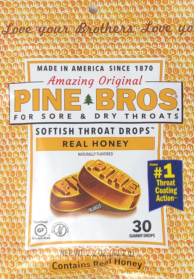 Pine Bros Gummy Sore Throat Softish Drops 30 Count (Honey)*