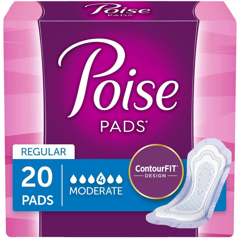 Poise Moderate Absorbency Pads, Regular Length, 20 count