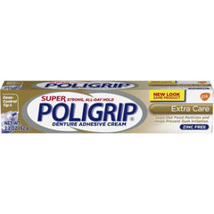 Poligrip Extra Care Zinc Free Denture Adhesive Cream - 2.2 Oz