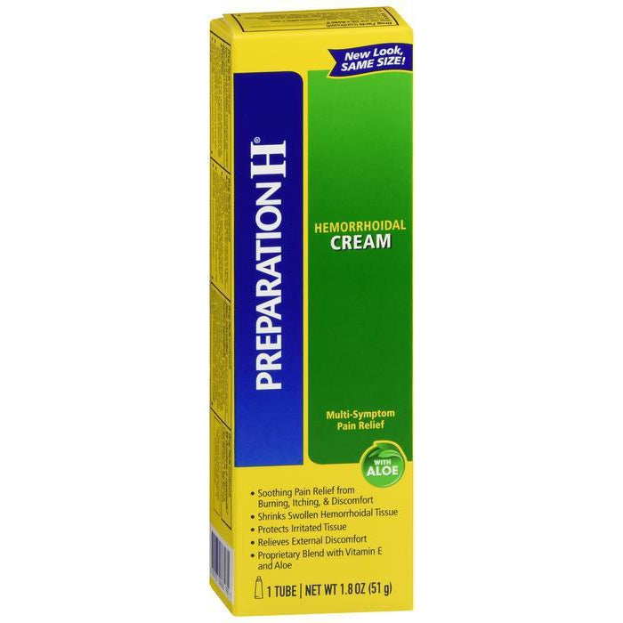 Preparation H Hemorrhoid Cream, Multi-symptom Pain Relief With Aloe, Tube - 1.8 Oz