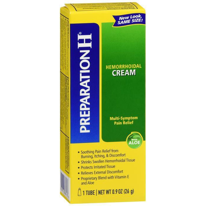 Preparation H Hemorrhoid Cream, Multi-symptom Pain Relief With Aloe, Tube - 0.9 Oz