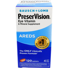 Bausch + Lomb PreserVision Vitamin and Mineral Supplement Tablets, 120 Count