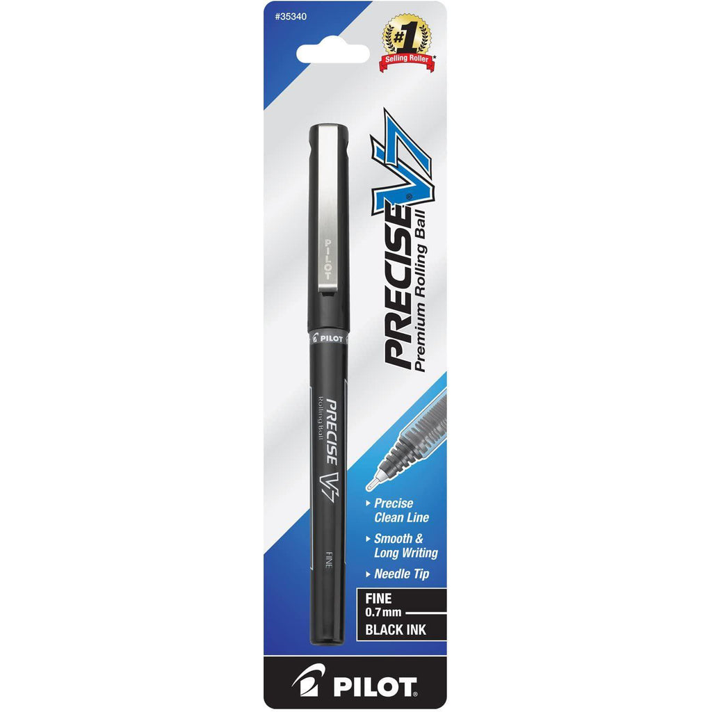 Pilot Precise V7 Stick Rolling Ball Pen, Fine Point, Black Ink, One Count