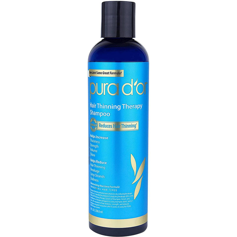 Pura d'or Blue Label Biotin Hair Thinning Therapy Shampoo, 8 Oz.
