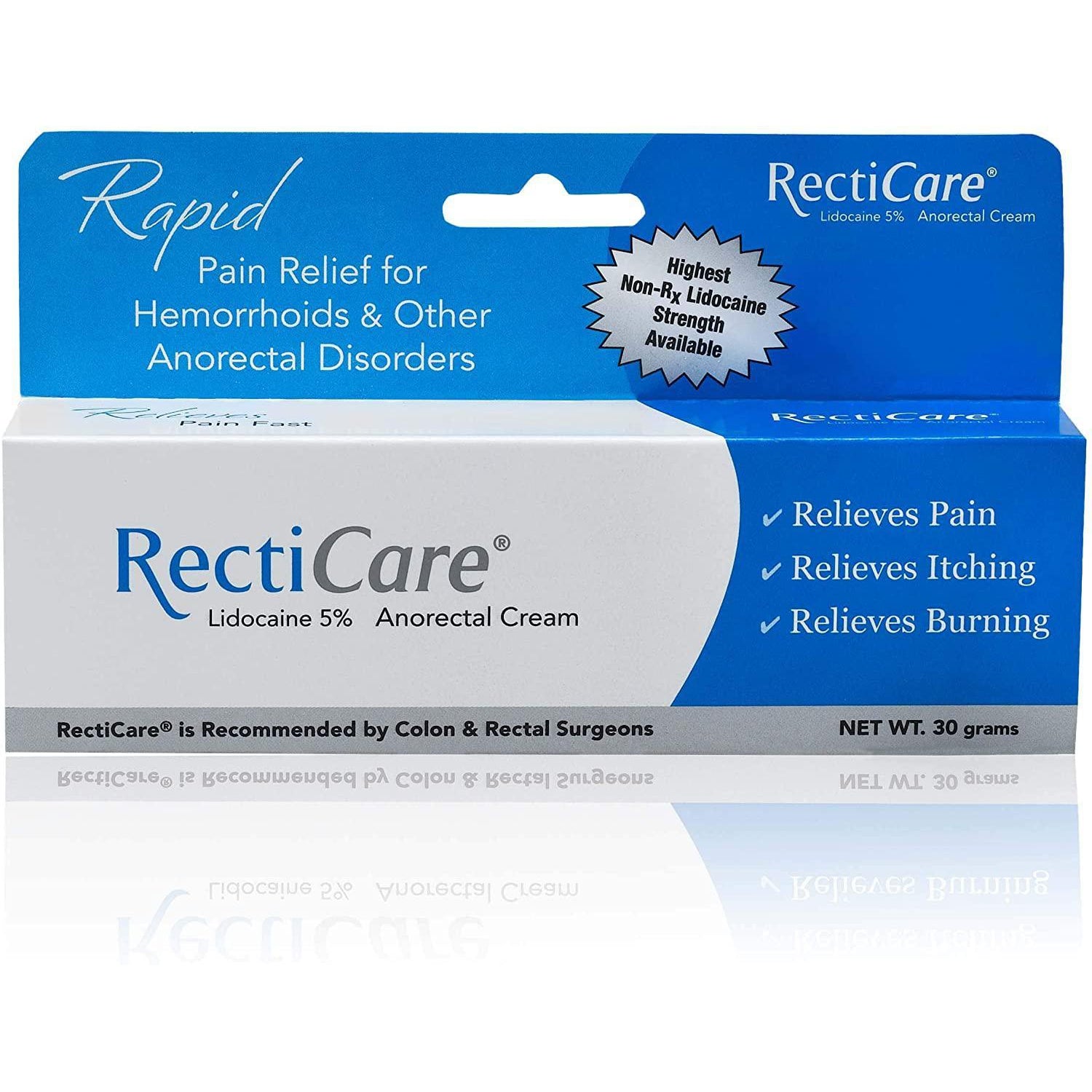 RectiCare Anorectal Lidocaine 5% Cream - 30g Tube | Silver Rod Pharmacy