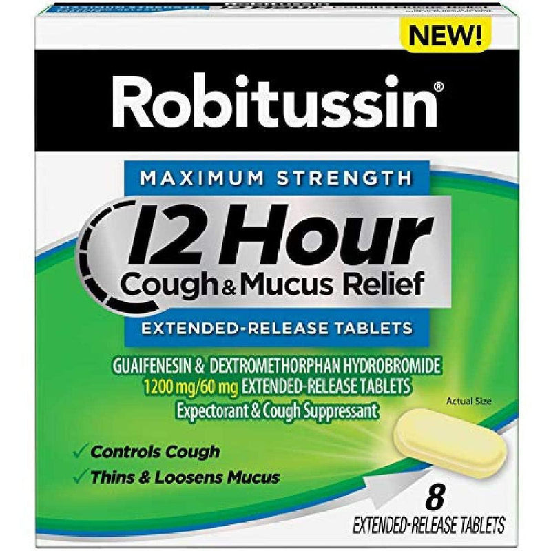 Robitussin Tablet 12 Hour Cough & Mucus Relief Extended-Release, 8 Tablets