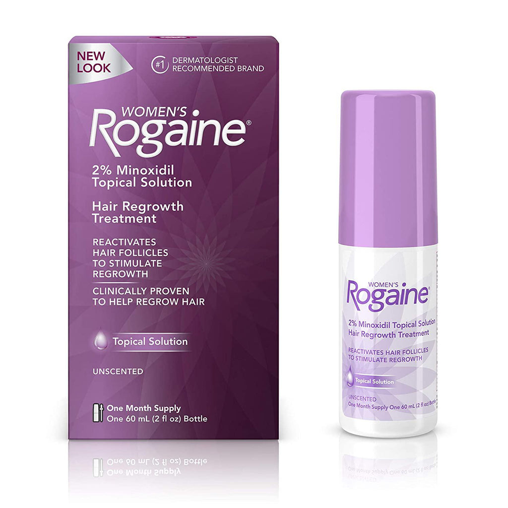 Women's Rogaine 2% Minoxidil Topical Solution for Hair Thinning and Loss, Topical Treatment for Women's Hair Regrowth, 1-Month Supply