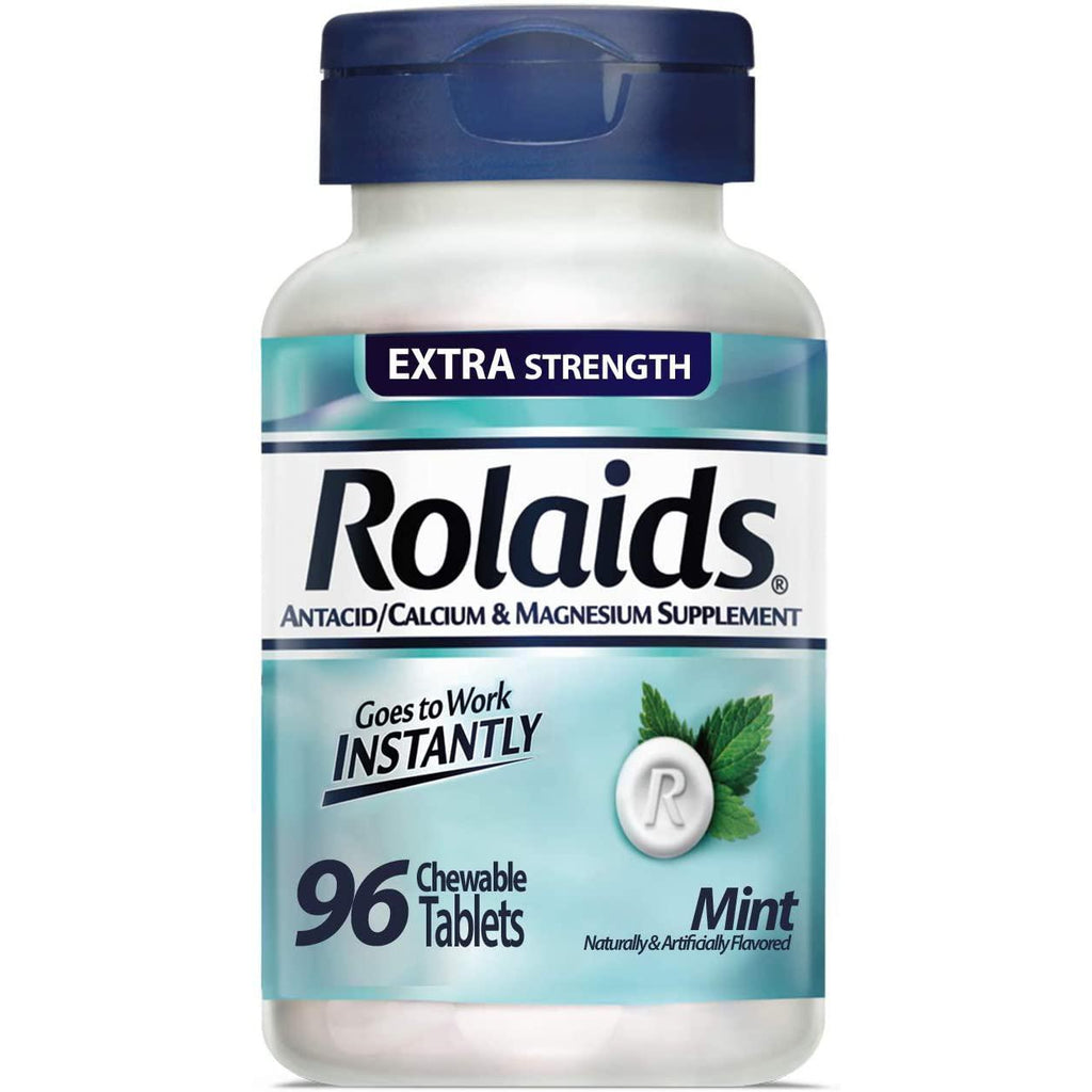 Rolaids Extra Strength Antacid Chewable Tablets, Mint - 96 Count