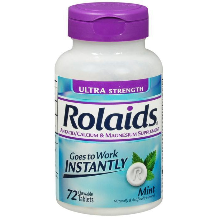 Rolaids Ultra Strength Antacid, Mint Chewable Tablets - 72 Count
