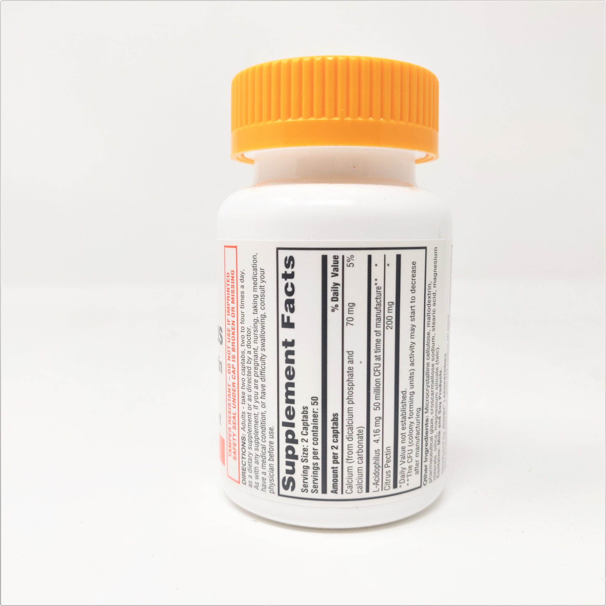 Rugby Acidophilus with Citrus Pectin Dietary Supplement, 100 Captabs