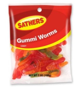 Sathers Candy- Gummi Worms 4.25 Oz., 1 Bag
