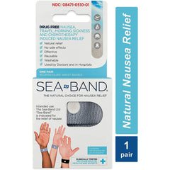 Sea-Band Anti-Nausea Acupressure Wristband for Motion or Morning Sickness, Adult, 1 Pair