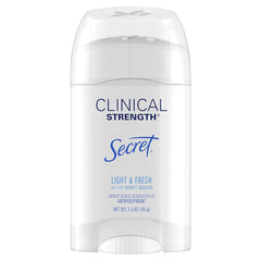 Secret Antiperspirant and Deodorant for Women, Clinical Strength Soft Solid, Light and Fresh, 1.6 Oz