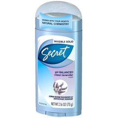Secret Invisible Solid Antiperspirant & Deodorant, Clean Lavender - 2.60 oz* UPC 037000814252