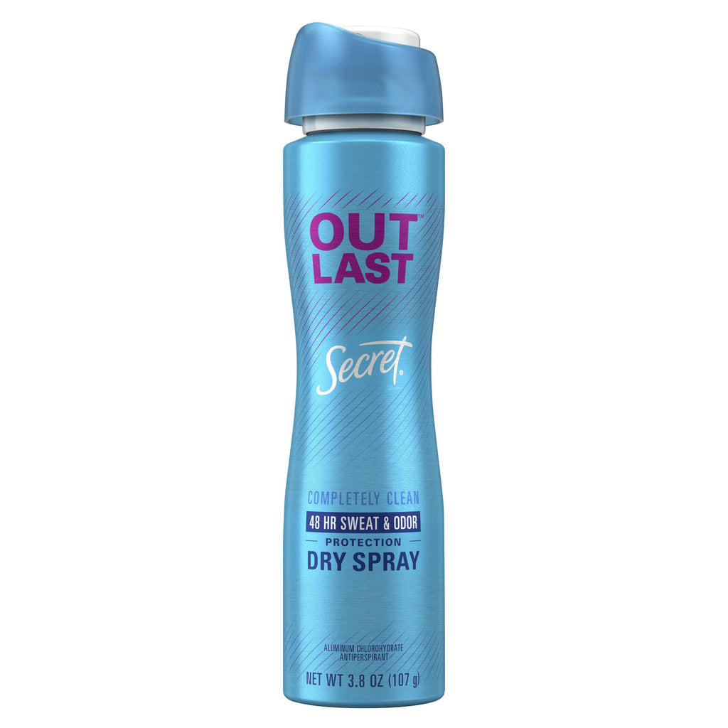 Secret Outlast Dry Spray Antiperspirant and Deodorant Completely Clean Scent - 3.8 oz*dc*