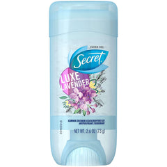 Secret Antiperspirant and Deodorant for Women, Original Clear Gel, Luxe Lavender Scent, 2.6 Ounce