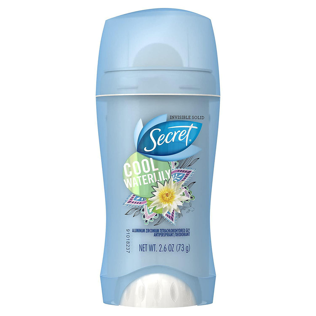 Secret Invisible Solid Antiperspirant and Deodorant, Waterlily Scent - 2.6 Oz